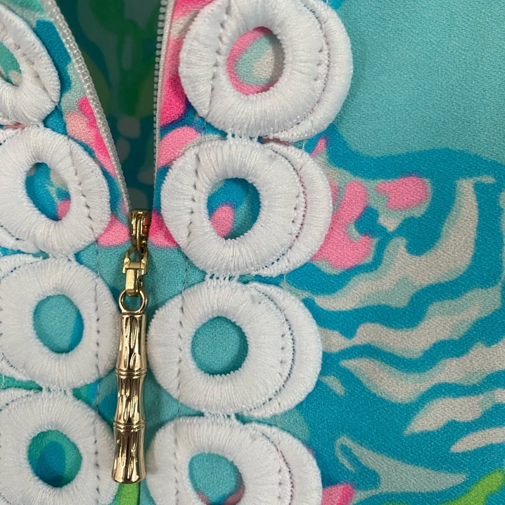 Lilly Pulitzer Jane Shift Dress "Aqua La Vista" Sz 12 - Picture 3 of 6